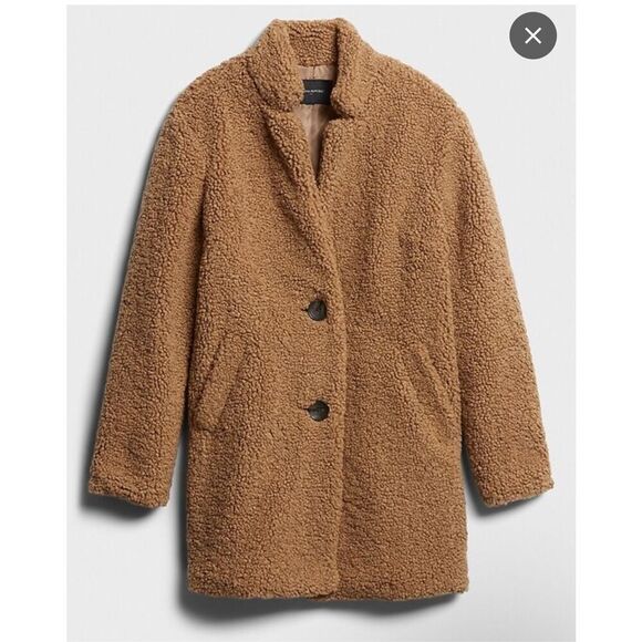Banana Republic Brown Teddy Jacket Size S - Picture 2 of 6
